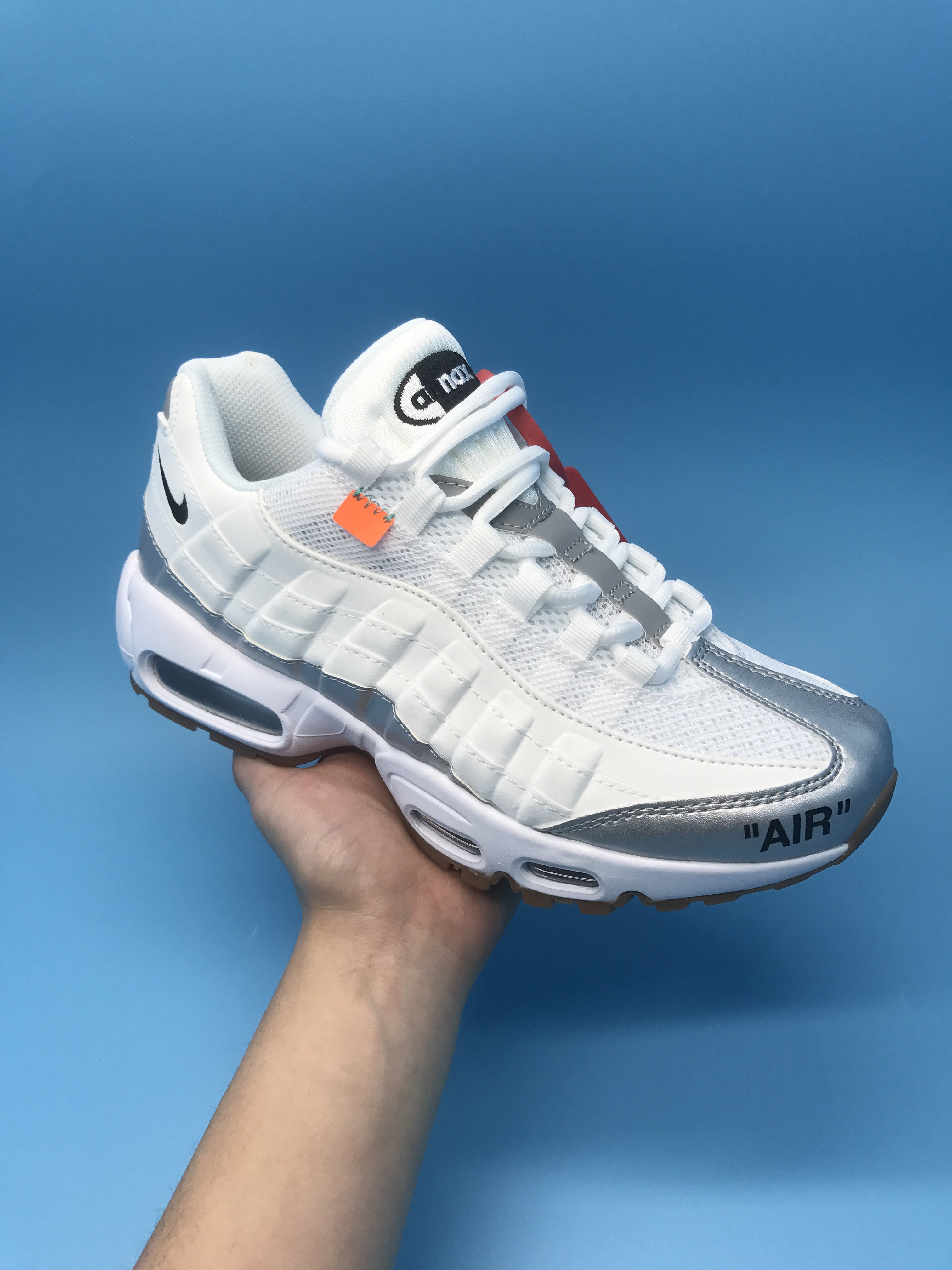 Nike Air Max 95 OG x Off-White White Silver Shoe - Click Image to Close